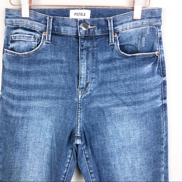 PISTOLA | High Rise Medium Wash Barely Boot Cut Jeans Denim Women’s Size 29 - Picture 3 of 9